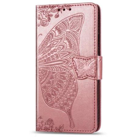OnePlus 7 Pro / 7T Pro Plånboksfodral PU-Läder 4-FACK Motiv Fjär Rosa guld