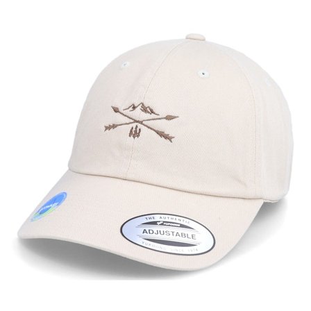 Wild Spirit - Beige unconstructed Kasket - Ecowash Nature Arrow Cross Beige Dad Cap @ Hatstore
