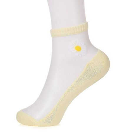 Mote korte sokker Pustende Daisy Broderi Ankelsokker Dame Elastisk blonder
