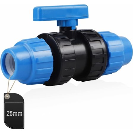 Kulkran PP-koppling PE-rörgänga PE-rörkulventil, 25mm