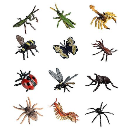 2x Insekt Leke Plastmodell Livaktig Assorterte Figurer Realistiske Insekter Leker 6stk Bie Sommerfugl