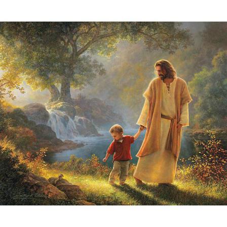 Full 5d Diy Diamond Painting Cross Stitch Jesus Broderi Mosaic R Som På Bilden 1 30x40cm