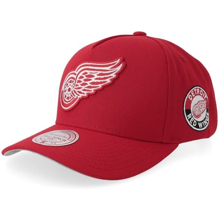 Mitchell & Ness - Detroit Red Wings Double Clutch Pro Cap Red A-frame Adjustable Adjustable Red Cap - NHL @ Hatstore