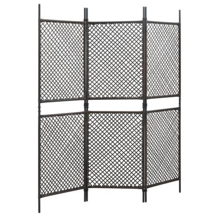 Vidaxl Rumsavdelare 3 Paneler Konstrotting Brun 180x200 Cm Brun