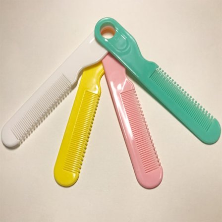 /#/Baby rund huvudkam - fyra färger (vit, gul, grön, rosa),/#/