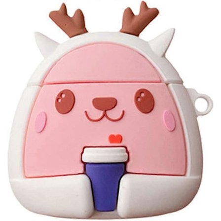 Airpods-fodral, Söt Vit Hjort Djurdesign Trådlöst Hörlursfodral, Mjuk Silikon Stötsäker Hud för Airpods 1 & 2, Barn Pojkar Flickor Snygg A