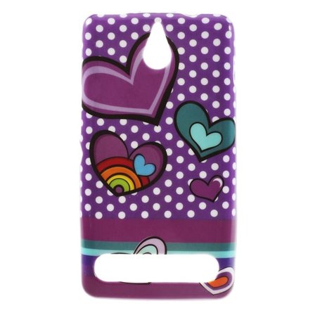 FlexiSkal till Sony Xperia E1 - Hjärta Polka Dots