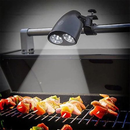 Grilllampe til udendørs grillning 360 graders fleksibel grilllampe med 10 superlyse LED-lamper Varmebestandig natgrilllampe Robust klemmebeslag[co]
