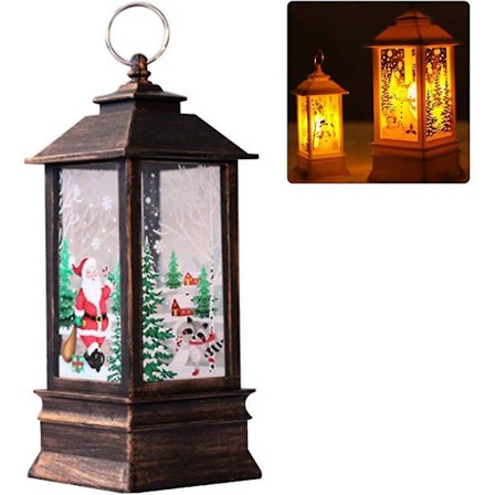 Vintage Nol Led-lykta med jultomte snögubbe snögubbe upphängningslampa kompatibel med jul hemma festdekoration bord