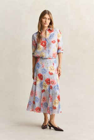 GANT Damen Rock mit Blumenprint (36) Hellblau