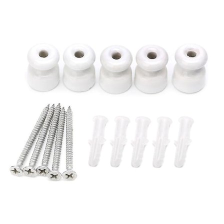 5 kpl korkea taajuus sähköinen posliini kurpitsa 24mm posliini keraaminen eristin (valkoinen)