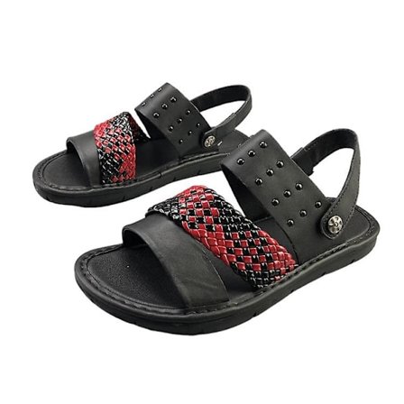 Strandskor för män, andningsbara halkfria sandaler och tofflor med enkel rem