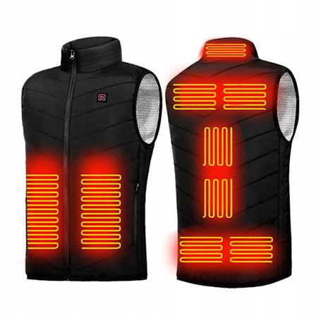 Intelligent oppvarmet vest, elektrisk vinterbekledning med varme, konstant temperatur, ni soner, fire soner L