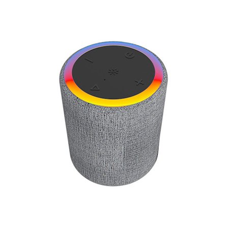 Rund 5.1 Trådlös Bluetooth-högtalare Bas Med Färgade Ljus, Blixt, Färgglada Utomhus Pluggbara Couplets FM Med Snöre(Grå)