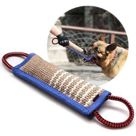 Pudding tyggeleke for hund, 30 cm, 2 håndtak, brannsprøytepistolslange - virtuell flytende treningsrulle - robust hundetyggingspudding