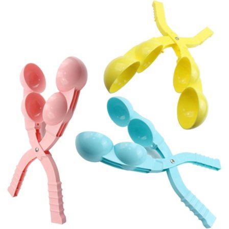 3-pak Sneboldsskovl Laver 2 Snebolde Samtidig Sneboldsskovl Klemmelegetøj til Børn Voksne Vinter Udendørs Sneboldkamp