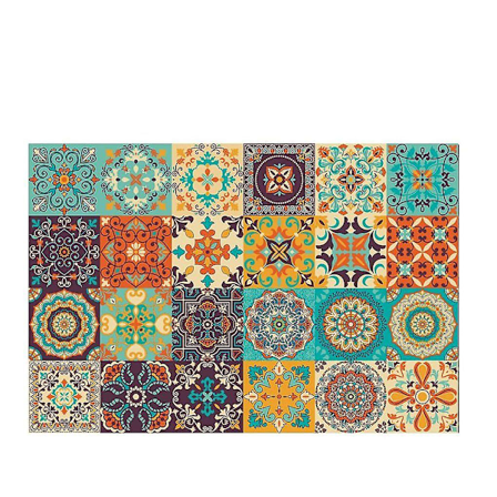 Flis-klistremerker mandala veggflis-klistremerker 20 stk PVC flis-klistremerker fliser selvklebende tapet vanntette veggklistremerker for kjøkken, 