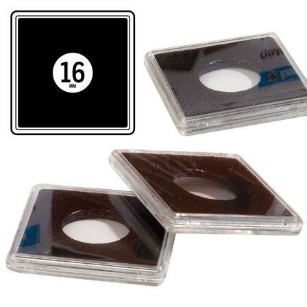 Leuchtturm QUADRUM Intercept firkantede møntkapsler til mønt Ø 16 mm - 6 stk.