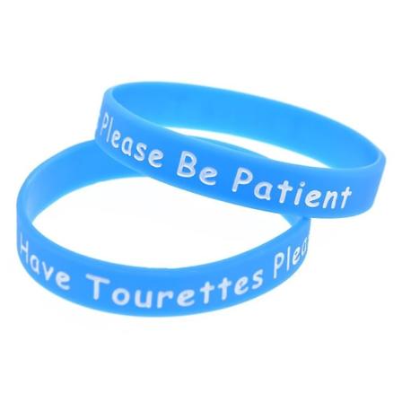 1 st I Have Tourettes Var Tålmodig Silikon Armband 2 Storlekar 5 Färger Armband Lila Vuxen Unisex