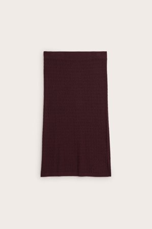 Kappahl | Kabelstickad kjol Vinröd 3XL | Vinröd