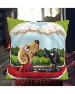Broderikit Pude På rejse med hund - Collection D'Art