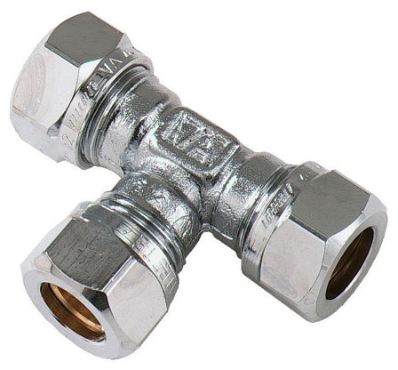 Vatette FG037040320 T-kobling 90°, forkrommet, redusert 12 x 10 mm, Installasjon