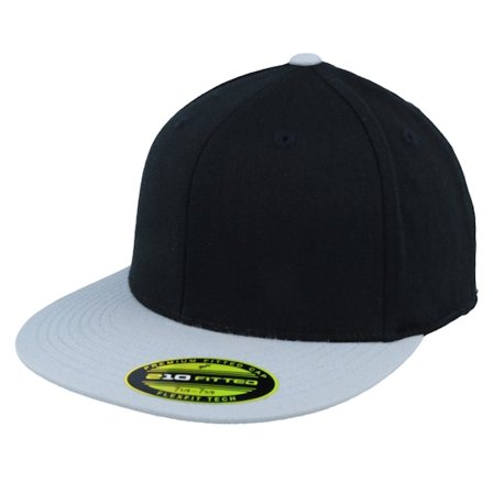 Flexfit - Black fitted Czapka Z Daszkiem - Premium 210 2-Tone Black/Grey Fitted @ Hatstore