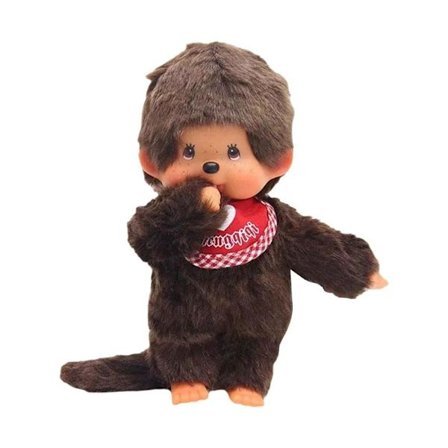 Sekiguchi Monchhichi Supermyk Premium Standard H20cm Gaveleke Mykt Dyr Barn Brun P3t4 rødt skjerf 20cm