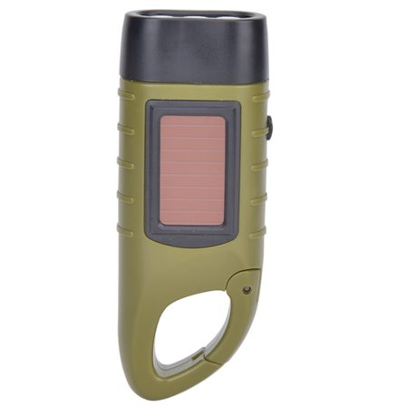 AT5503 ABS Plastik Solar Håndsving Lommelygte Nød LED Bærbar Lygte til Klatring Camping Grøn