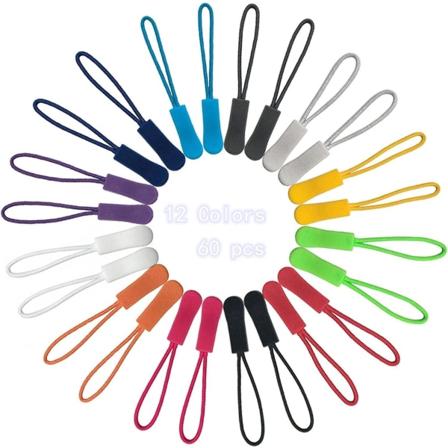 60 st dragkedjor, 12 färger dragkedjor stark nylon sladd, dragkedja dragkedja ersättning för ryggsäckar, bagage, jackor, bagage, handväskor, 