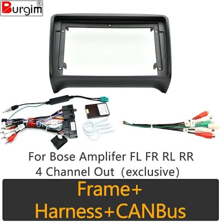 2 Din Kehys Asennussarja Audi TT MK2 2006-2014 9 Tuuman Stereopaneeli Johdotusjohtosarja Canbus Virtajohto Adapteri