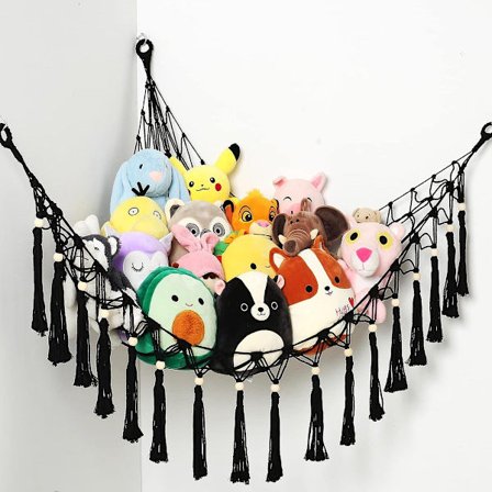 Legetøj, hængekøje og opbevaring af tilbehør - Sort 20*20*20 (Legetøj ikke inkluderet)