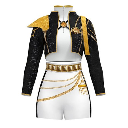 Demon Slayer Pop Singer Performance Kostym | Barn Zoe Rumi Lala Outfit för & Cosplay-Rumi (tredelat set)-Barnstorlek 140 Rumi (tredelat set)