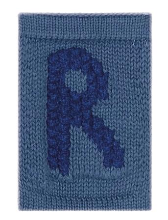 Knitted Letter R, Blue Home Kids Decor Decoration Accessories-details Blue Smallstuff
