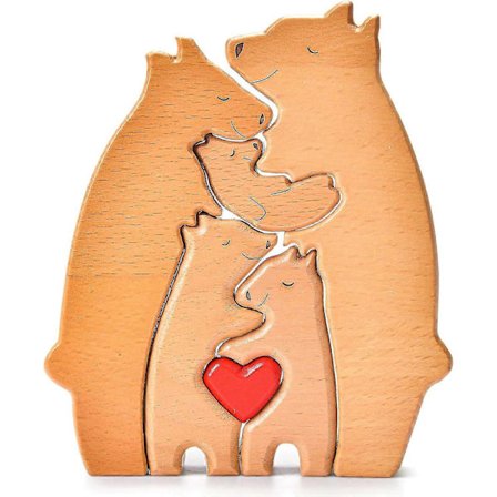 Sydän Taide Palapeli Karhu Puinen Koriste, Puinen Karhu Veistos Koti Sisustukseen Työpöydän Koristeeksi Syntymäpäivälahjaksi
