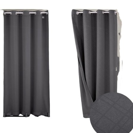 Vandtæt præget udendørs gardin DarkGrey L