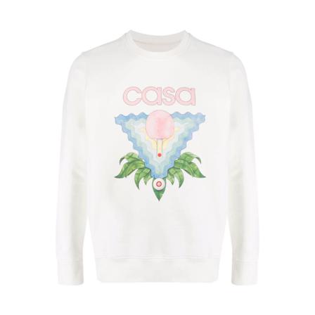 Casablanca Memphis icon sweatshirt made of organic cotton , Wit , Heren , Maat: S