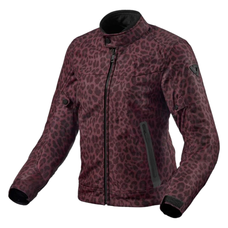 Motorradjacke Rev'It! Shade H2O Ladies Leopard Damen Leopard/Rot S