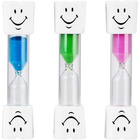 Tandborsttimer, 3 minuters tandtimer för barn, tandborstning sandtimer (3-pack)