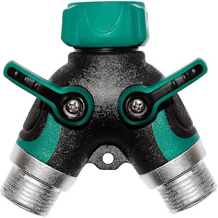 Fitting til vandingssystem 2-vejs slangedeler, 2-vejs Y-fordeler Dobbelt