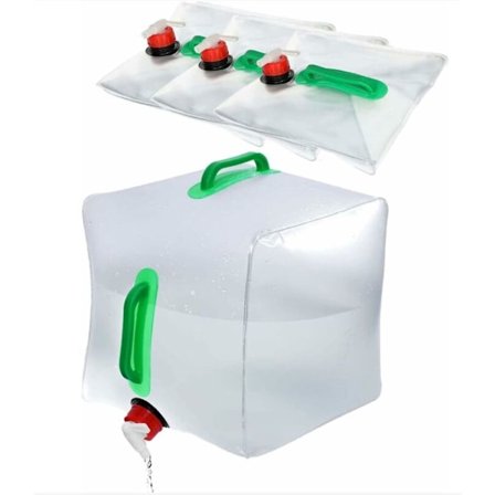 4 stk. sammenklappelig vandpose, 20L sammenklappelig og bærbar dunk til drikkevand, sammenklappelig vandpose, genanvendelige vandbeholdere til Campi