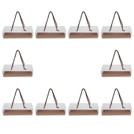 10 st Tårtförpackningslådor Matförpackningslådor Bärbara förpackningslådor Brown 22X8X8CM