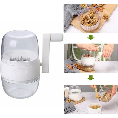 1 stk. Hvid Nøddekværn Flere kværne til alle nødder, ideel