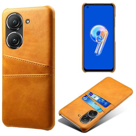 SKALO Asus Zenfone 9 5G PU-nahkainen Korttikotelo - Vaaleanruskea