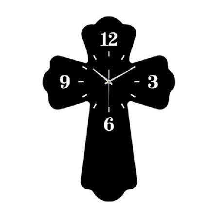 Krydsvæg Ur Lydløs Ornament Vægophæng Digitalt Ur Dekorativt Ur til Væg, til Hotel Butik Stue