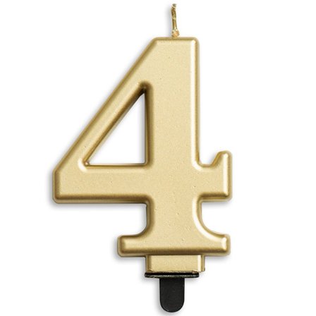 Tårtljus Siffra Guld Metallic "0-9" Siffra 4