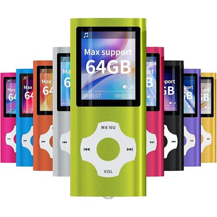 MP3/MP4 Bärbar Spelare, 1,8 Tums LCD-Skärm, Max Stöd 64GB, Grön