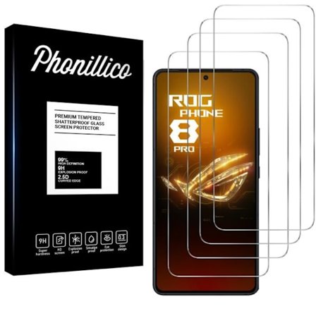 Skyddfilm - Phonillico - Asus Rog Phone 8 PRO - Pack om 4 - Härdat glas - Rep-resistant