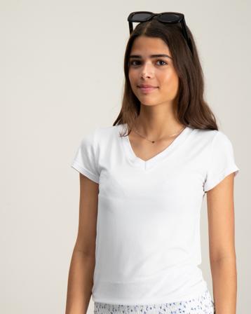 RYVLS S/S V-Neck Top Weiß T-Shirts Mädchen - Kidsbrandstore