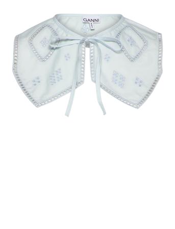 Broderie Anglaise Diamond Collar Accessories Collars Blå Ganni